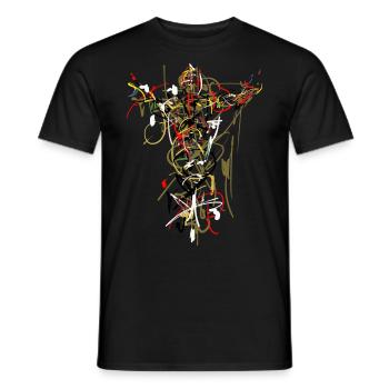 abstract - Men's T-Shirt - black - Front - AI Model Male 178 light (178cm)