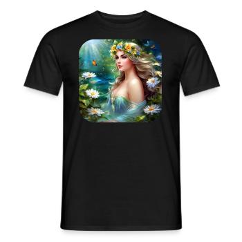 Gorgeous Floral Nymph - Men's T-Shirt - black - Front - AI Model Male 178 light (178cm)