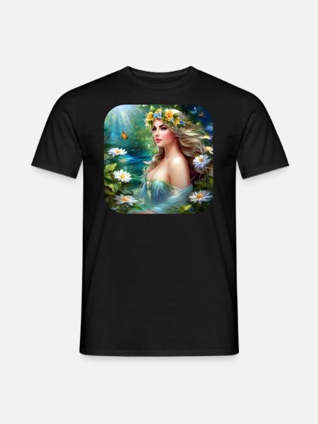 Wunderschöne Blumen Nymphe - Männer T-Shirt - Schwarz
