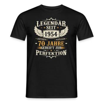 Legendary since 1954 Vintage 70 Years Birthday - Men's T-Shirt - black - Front - AI Model Male 178 light (178cm)