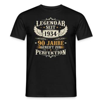Legendär seit 1934 Jahrgang 90 Jahre Geburtstag - Männer T-Shirt - Schwarz - Vorne - AI Model Male 178 light (178cm)