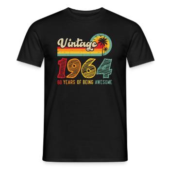 Jahrgang 1964 Cool 60 Jahre Geburtstagsgeschenk - Männer T-Shirt - Schwarz - Vorne - AI Model Male 178 light (178cm)
