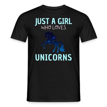 Nur Ein Mädchen, Das Einhörner Liebt. - Männer T-Shirt - Schwarz - Vorne - AI Model Male 178 light (178cm)