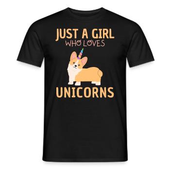 Nur Ein Mädchen, Das Einhörner Liebt - Männer T-Shirt - Schwarz - Vorne - AI Model Male 178 light (178cm)