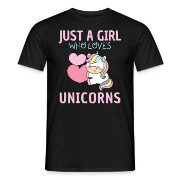 Nur Ein Mädchen, Das Einhörner Liebt. - Männer T-Shirt - Schwarz - Vorne - AI Model Male 178 light (178cm)
