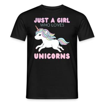 Nur Ein Mädchen, Das Einhörner Liebt. - Männer T-Shirt - Schwarz - Vorne - AI Model Male 178 light (178cm)