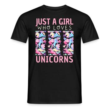 Nur Ein Mädchen, Das Einhörner Liebt. - Männer T-Shirt - Schwarz - Vorne - AI Model Male 178 light (178cm)
