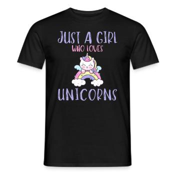 Nur Ein Mädchen, Das Einhörner Liebt. - Männer T-Shirt - Schwarz - Vorne - AI Model Male 178 light (178cm)