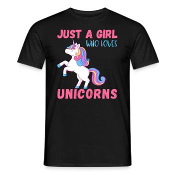 Nur Ein Mädchen, Das Einhörner Liebt - Männer T-Shirt - Schwarz - Vorne - AI Model Male 178 light (178cm)