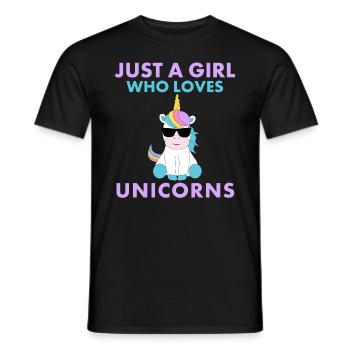 Nur Ein Mädchen, Das Einhörner Liebt. - Männer T-Shirt - Schwarz - Vorne - AI Model Male 178 light (178cm)