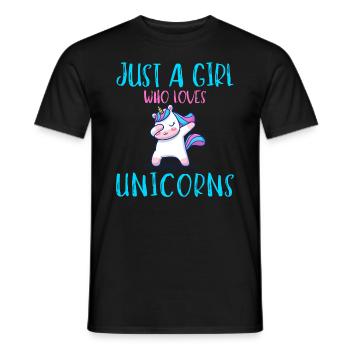 Nur Ein Mädchen, Das Einhörner Liebt - Männer T-Shirt - Schwarz - Vorne - AI Model Male 178 light (178cm)