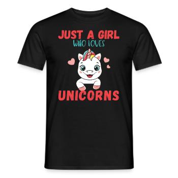 Nur Ein Mädchen, Das Einhörner Liebt - Männer T-Shirt - Schwarz - Vorne - AI Model Male 178 light (178cm)
