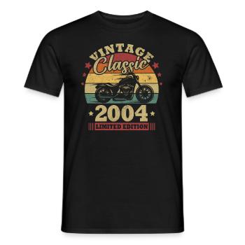 Cadeau d’anniversaire classique vintage Né en 2004 - T-shirt homme - noir - Devant - AI Model Male 178 light (178cm)