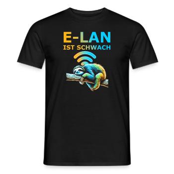 E-Lan ist schwach Faultier - Männer T-Shirt - Schwarz - Vorne - AI Model Male 178 light (178cm)