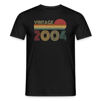 Vintage 2004 Jahrgang Geburtstag Retro - Männer T-Shirt - Schwarz - Vorne - AI Model Male 178 light (178cm)