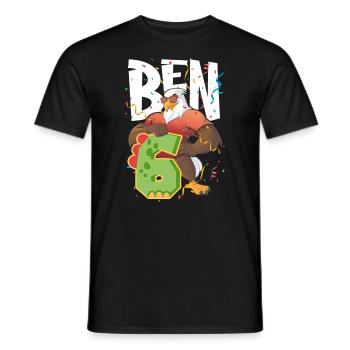Bald eagle design for sixth birthday - Men's T-Shirt - black - Front - AI Model Male 178 light (178cm)