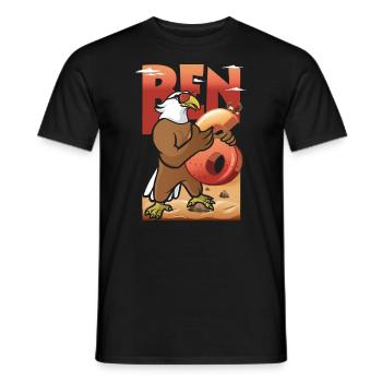 Bald eagle design for sixth birthday - Men's T-Shirt - black - Front - AI Model Male 178 light (178cm)