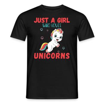 Nur Ein Mädchen, Das Einhörner Liebt. - Männer T-Shirt - Schwarz - Vorne - AI Model Male 178 light (178cm)