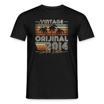 Jahrgang 2014 Geburtstagsgeschenk Geboren im Jahr 2014 - Männer T-Shirt - Schwarz - Vorne - AI Model Male 178 light (178cm)