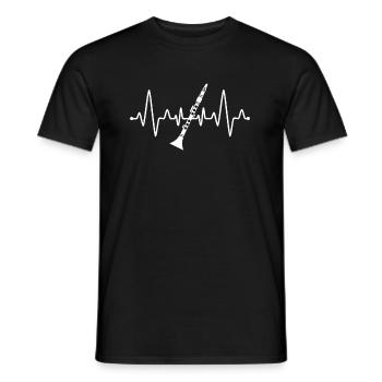 Klarinettist Herzschlag - Männer T-Shirt - Schwarz - Vorne - AI Model Male 178 light (178cm)