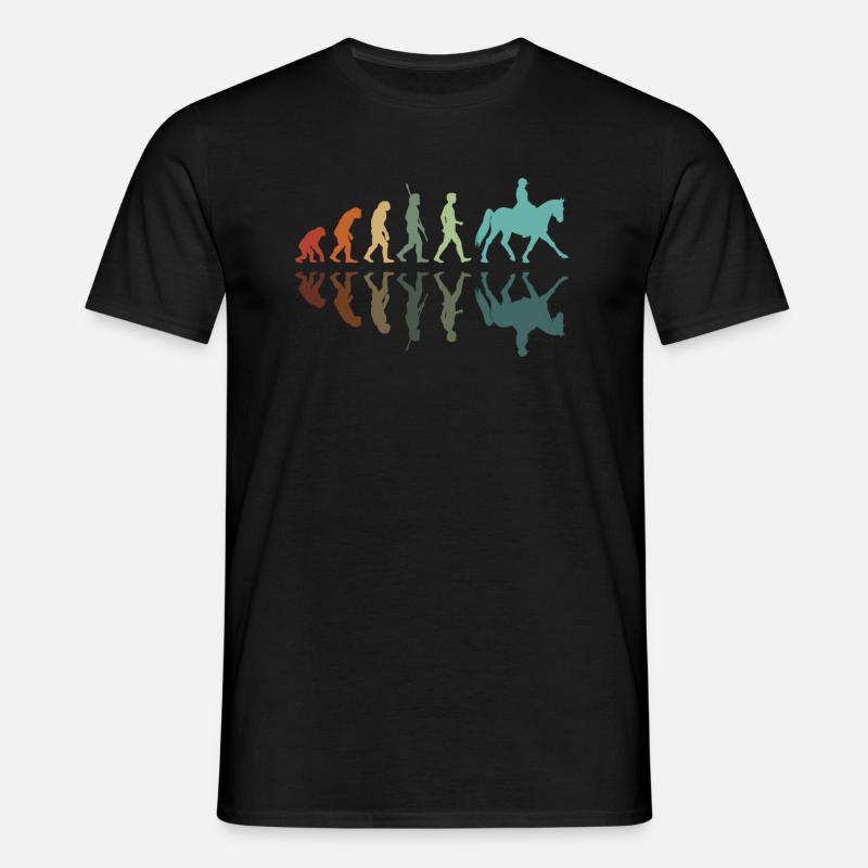 Evolution Reiten - Männer T-Shirt - Schwarz