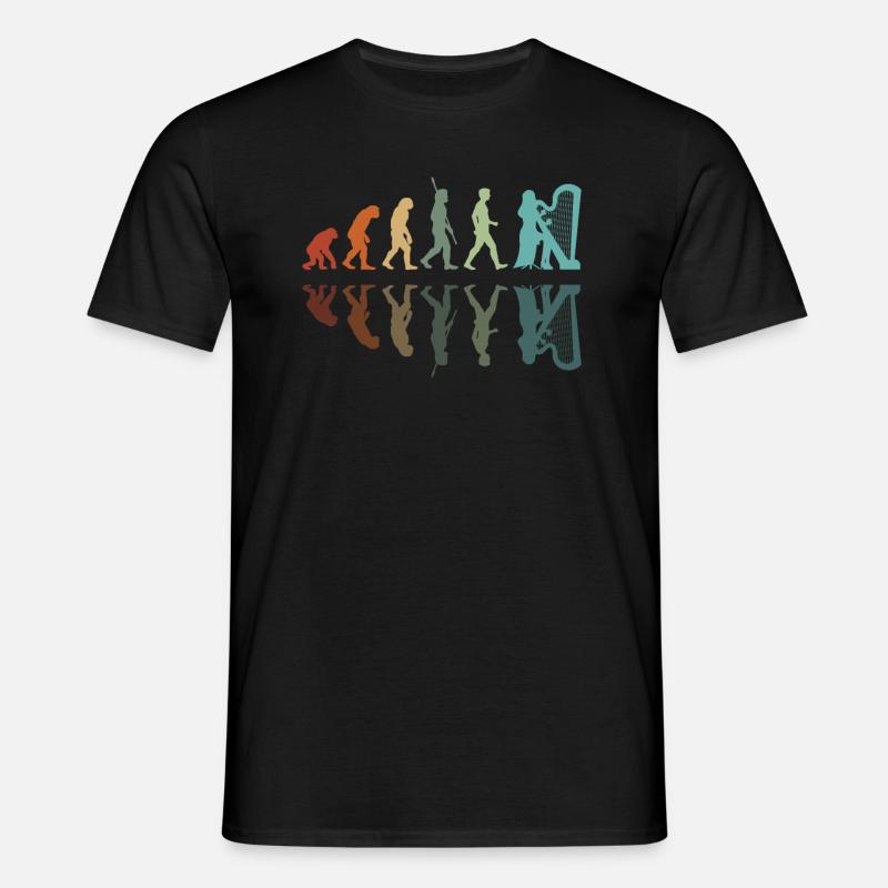 Harp Player Evolution - Men's T-Shirt - black