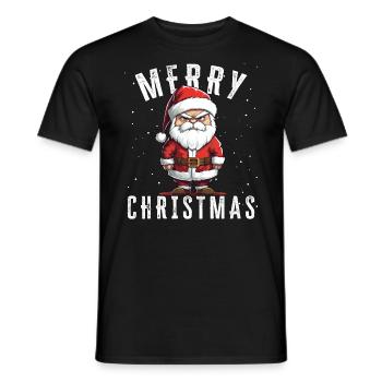 Père Noël - Noël - Motif de Noël - T-shirt homme - noir - Devant - AI Model Male 178 light (178cm)