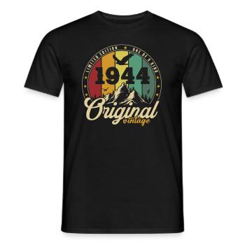 Original 1944 Vintage Retro Anniversary Gift - Men's T-Shirt - black - Front - AI Model Male 178 light (178cm)