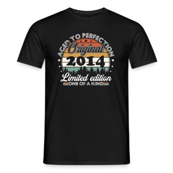 Original 2014 Retro Vintage Jubiläum - Männer T-Shirt - Schwarz - Vorne - AI Model Male 178 light (178cm)