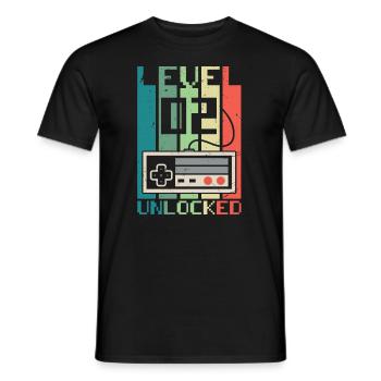 Niveau 2 débloqué - T-shirt homme - noir - Devant - AI Model Male 178 light (178cm)