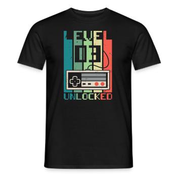 Niveau 3 débloqué - T-shirt homme - noir - Devant - AI Model Male 178 light (178cm)