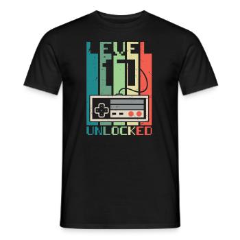 Niveau 17 débloqué - T-shirt homme - noir - Devant - AI Model Male 178 light (178cm)