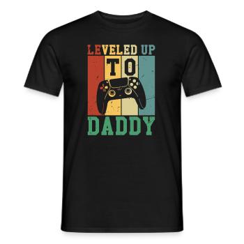 Leveled Up To Daddy - Men's T-Shirt - black - Front - AI Model Male 178 light (178cm)