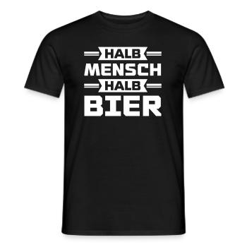 Halb mensch halb bier - Männer T-Shirt - Schwarz - Vorne - AI Model Male 178 light (178cm)