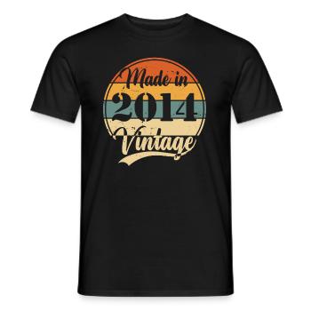 Cadeau d’anniversaire vintage 2014 10 ans - T-shirt homme - noir - Devant - AI Model Male 178 light (178cm)