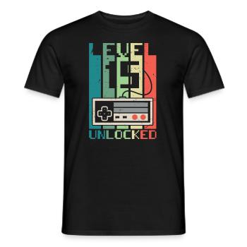 Level 15 freigeschaltet - Männer T-Shirt - Schwarz - Vorne - AI Model Male 178 light (178cm)