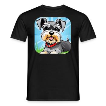 Chien Schnauzer mignon II - T-shirt homme - noir - Devant - AI Model Male 178 light (178cm)