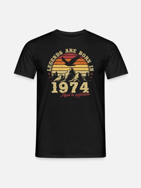 Vintage 1974 Jahrgang Geschenk Geburtstag Retro - T-shirt herr - svart