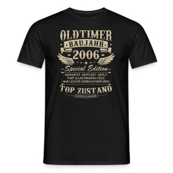 Oldtimer Baujahr 2006 Jahrgang Geburtstag Geschenk - Männer T-Shirt - Schwarz - Vorne - AI Model Male 178 light (178cm)