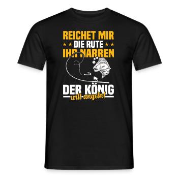 Reichet mir die rute ihr der könig will angeln! - Männer T-Shirt - Schwarz - Vorne - AI Model Male 178 light (178cm)