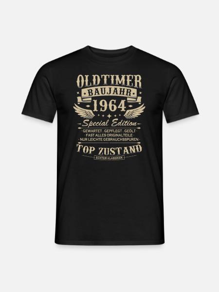 Oldtimer Baujahr 1964 Jahrgang Geburtstag Geschenk - Männer T-Shirt - Schwarz