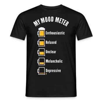 My Mood Meter (Beer Drinker / V1 / NEG) - Men's T-Shirt - black - Front - AI Model Male 178 light (178cm)
