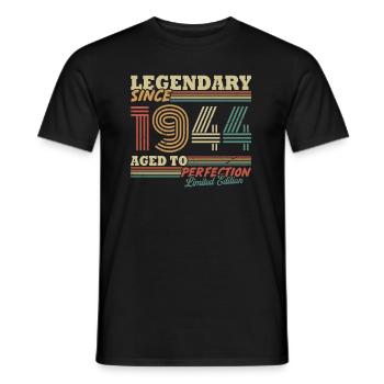 Legendary Since 1944 Vintage Birthday Gift - Men's T-Shirt - black - Front - AI Model Male 178 light (178cm)