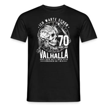 70. Geburtstag Mann Wikinger Valhalla 70 Jahre - Männer T-Shirt - Schwarz - Vorne - AI Model Male 178 light (178cm)