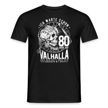 80. Geburtstag Mann Wikinger Valhalla 80 Jahre - Männer T-Shirt - Schwarz - Vorne - AI Model Male 178 light (178cm)