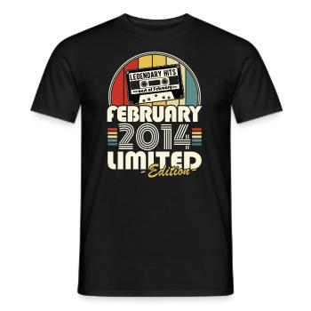 Jahrgang 2014 Februar Retro Geburtstagsgeschenk - Männer T-Shirt - Schwarz - Vorne - AI Model Male 178 light (178cm)