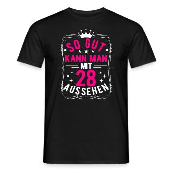 So Gut Kann Man Mit 28 Aussehen, 28. Geburtstag - Männer T-Shirt - Schwarz - Vorne - AI Model Male 178 light (178cm)