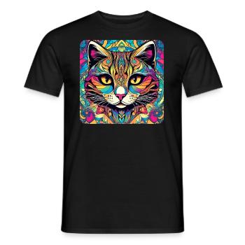 Coole Graffiti Katze - Männer T-Shirt - Schwarz - Vorne - AI Model Male 178 light (178cm)