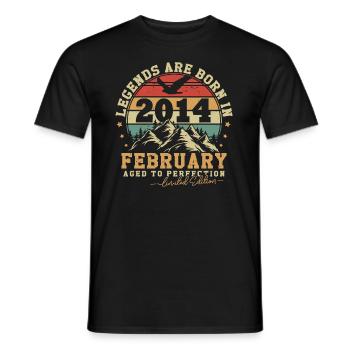 Februar 2014 Vintage Retro Jubiläum 2014 - Männer T-Shirt - Schwarz - Vorne - AI Model Male 178 light (178cm)
