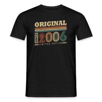 Original Since 2006 Vintage Gift Birthday - Men's T-Shirt - black - Front - AI Model Male 178 light (178cm)